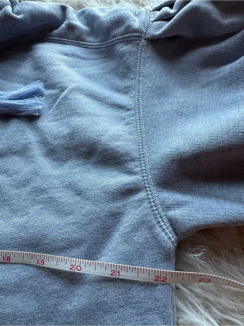 Something Navy Sophia Light Blue Lace-Up Hoodie with Tassels and shimmer - Picture 10 of 13